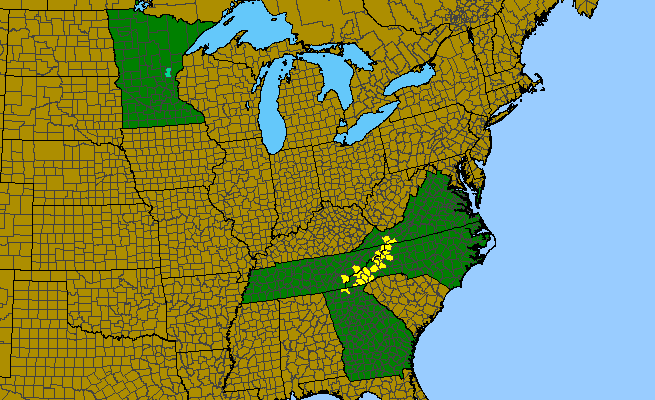 The native range of Abies fraseri